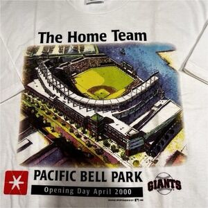 Hanes San Francisco Giants Shirt White XL Opening Day April 2000 MLB Baseball